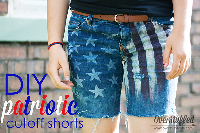 Easy DIY Patriotic Cutoff Shorts