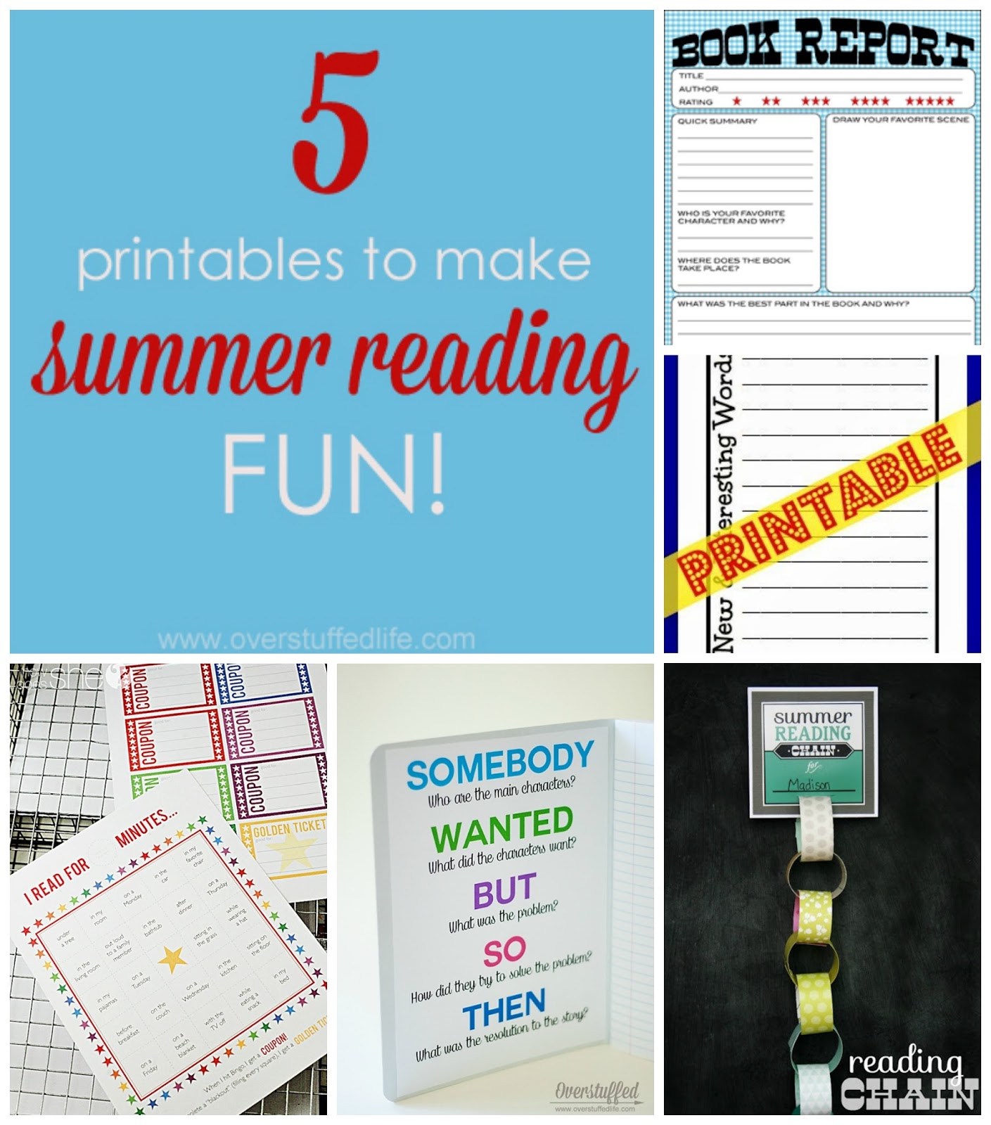 Five Printables to Make Summer Reading Fun