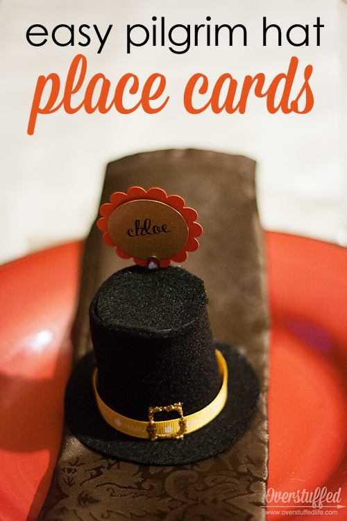 Easy Pilgrim Hat Place Cards for Thanksgiving