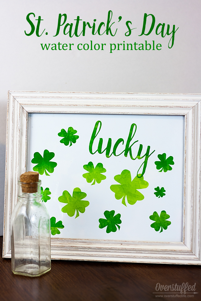 St. Patrick’s Day Watercolor Printable