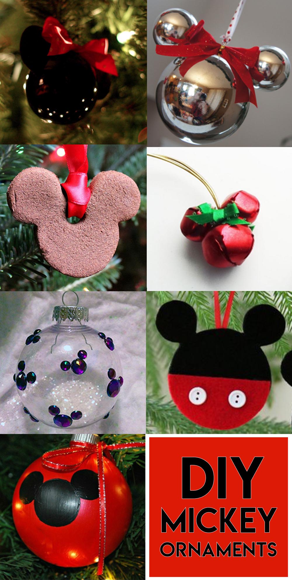 7 DIY Mickey Mouse Christmas Ornaments via @lara_neves