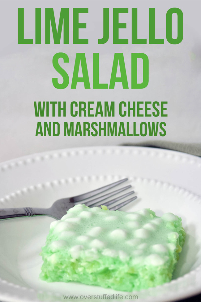 Lime Jello Salad with Cream Cheese and Marshmallows via @lara_neves