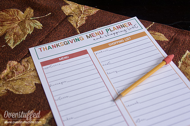 Free Printable Thanksgiving Menu Planner and Shopping List