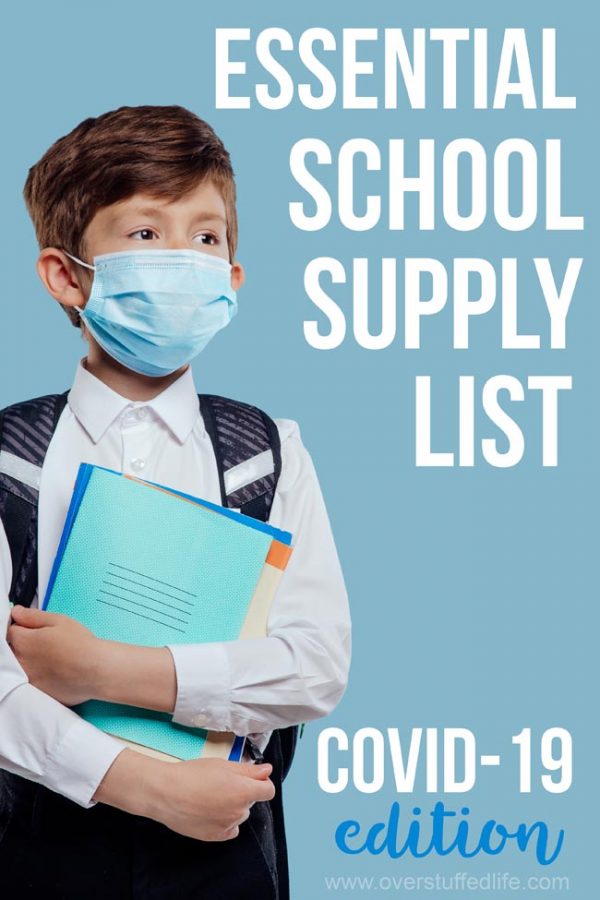 A school supply list for going to in person school during covid-19