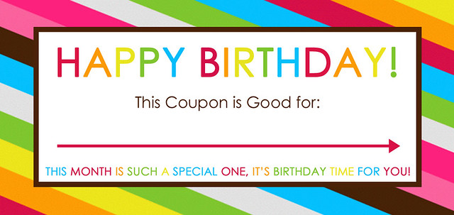 Free Printable Birthday Coupons - Overstuffed Life