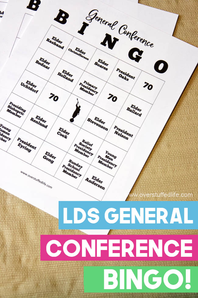 Download this General Conference Bingo printable. Comes with 5 Bingo cards and will help kids focus on who is speaking at Conference.