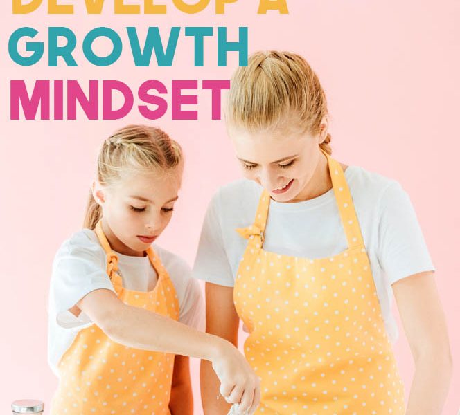 mom cooking with child growth mindset