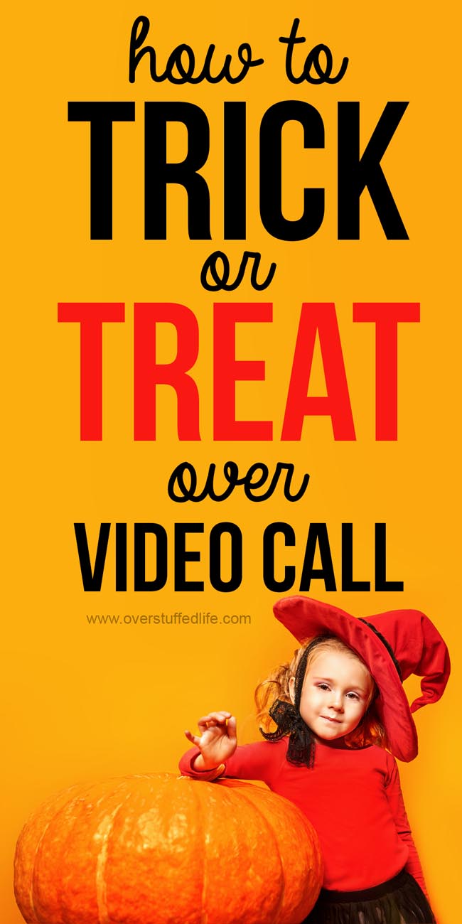 Not able to trick-or-treat in person due to Covid-19? Don't let the Coronavirus ruin your Halloween! Try this fun idea to trick or treat over zoom, facetime, or any other video call. via @lara_neves