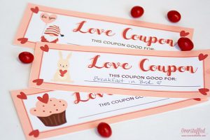 Pink and white Valentine's Day coupons