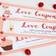 Pink and white Valentine's Day coupons
