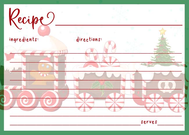 Printable Christmas Recipe Cards