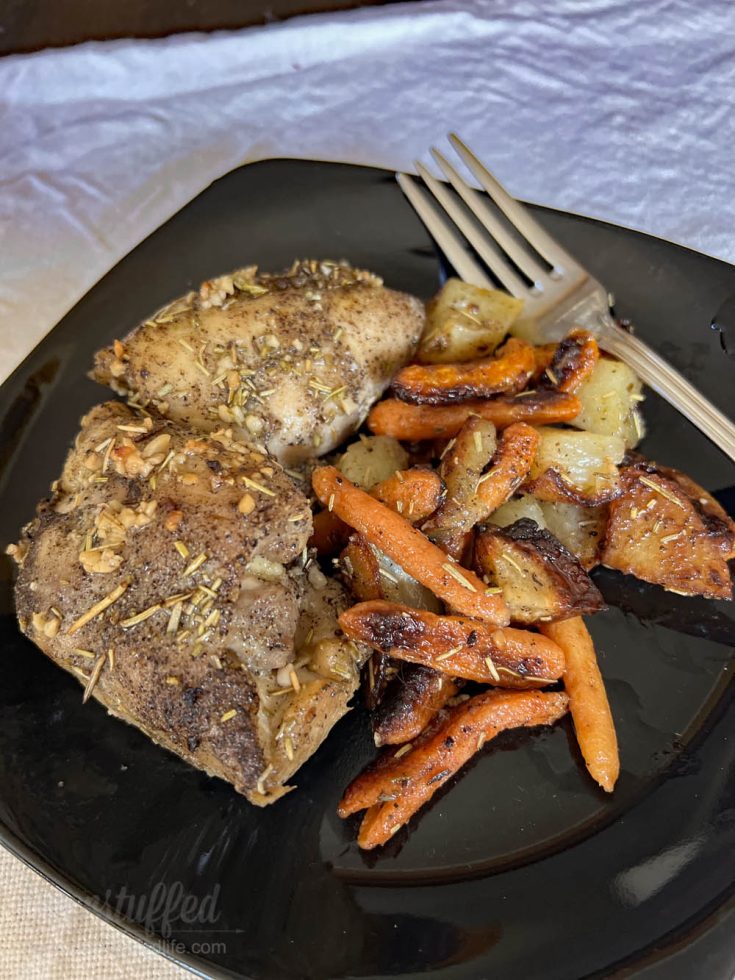Italian Garlic Rosemary Chicken Thighs with Roasted Vegetables