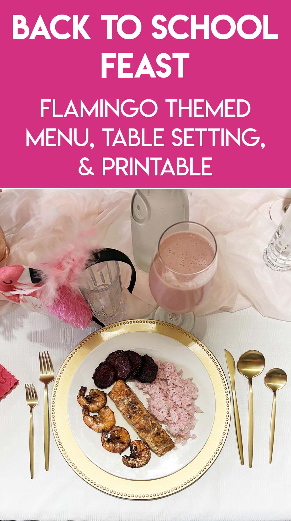 A back to school feast and family theme is a beloved tradition where we introduce a new theme for our family to focus on during the school year. This year's feast and theme are flamingo themed. Find menu ideas, table setting ideas, and a printable "be like a flamingo" theme here. Flamazing! via @lara_neves