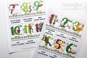12 Days of Christmas printable gift tags