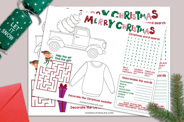 Free Printable Christmas Activity Placemat for Kids